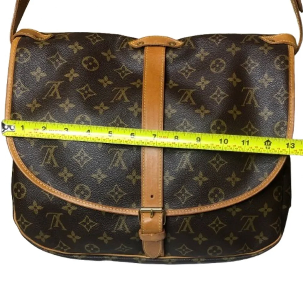 Authentic LOUIS VUITTON Saumur 35 Monogram Double Sided Messenger Bag